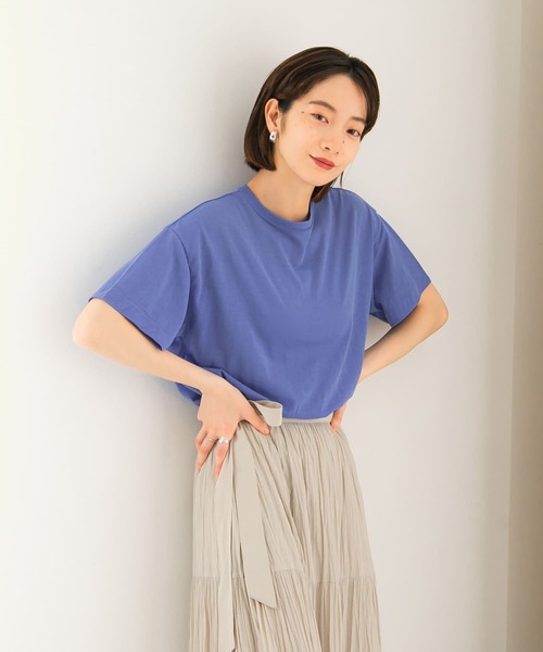 KBF（ケイビーエフ）の「クルーネックシアーTシャツ（Tシャツ/カットソー・レディース・ブルー/グリーン/アイボリー・ONE）」の12枚目の写真