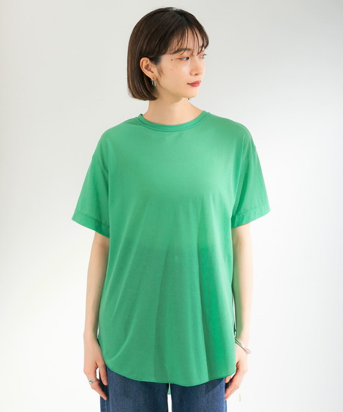 KBF（ケイビーエフ）の「クルーネックシアーTシャツ（Tシャツ/カットソー・レディース・ブルー/グリーン/アイボリー・ONE）」の20枚目の写真