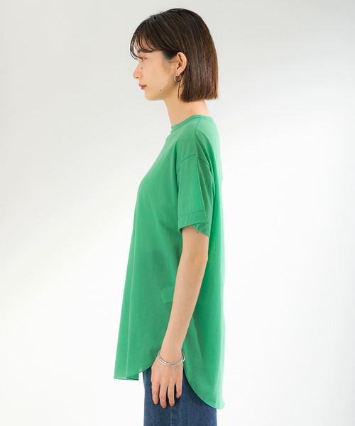 KBF（ケイビーエフ）の「クルーネックシアーTシャツ（Tシャツ/カットソー・レディース・ブルー/グリーン/アイボリー・ONE）」の7枚目の写真