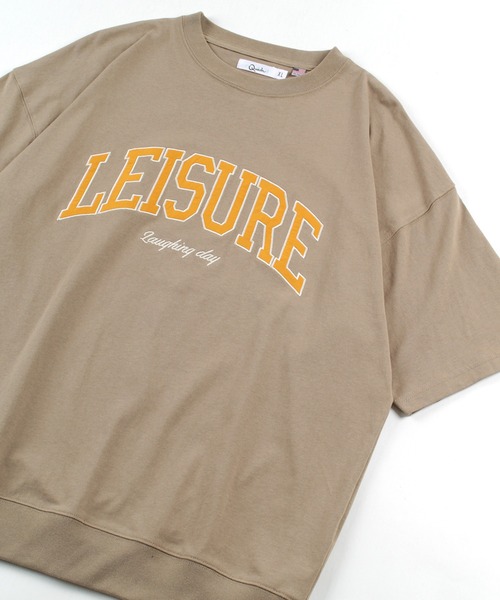 make a ray!(メイク ア レイ!)の「カレッジロゴ USA コットン アップリケ刺繍Tシャツ/ オーバーサイズ(Tシャツ/カットソー・メンズ・ライトブルー/ベージュ/ミント/スミクロ・L/M/XL)」の3枚目の写真