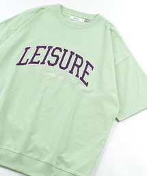 make a ray!（メイク ア レイ！）の「カレッジロゴ USA コットン アップリケ刺繍Tシャツ/ オーバーサイズ（Tシャツ/カットソー・レディース）」