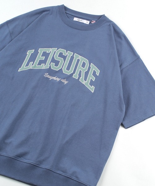 make a ray!(メイク ア レイ!)の「カレッジロゴ USA コットン アップリケ刺繍Tシャツ/ オーバーサイズ(Tシャツ/カットソー・メンズ・ライトブルー/ベージュ/ミント/スミクロ・L/M/XL)」の4枚目の写真