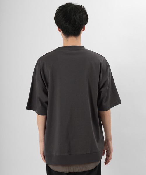 make a ray!(メイク ア レイ!)の「カレッジロゴ USA コットン アップリケ刺繍Tシャツ/ オーバーサイズ(Tシャツ/カットソー・メンズ・ライトブルー/ベージュ/ミント/スミクロ・L/M/XL)」の12枚目の写真