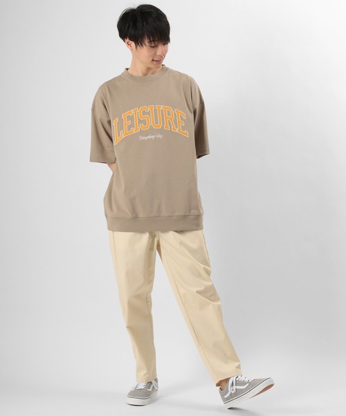 make a ray!(メイク ア レイ!)の「カレッジロゴ USA コットン アップリケ刺繍Tシャツ/ オーバーサイズ(Tシャツ/カットソー・メンズ・ライトブルー/ベージュ/ミント/スミクロ・L/M/XL)」の7枚目の写真