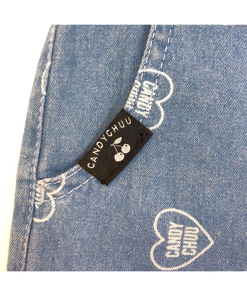 Candychuu（キャンディチュウ）の「総ロゴデニムショートパンツ  