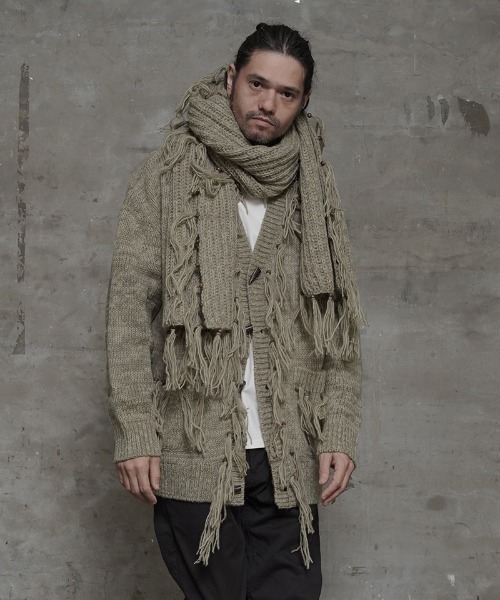 EGO TRIPPING（エゴトリッピング）の「mcg2842-ELVIS KNIT CARDIGAN  カーディガン（カーディガン/ボレロ・メンズ・チャコール/ブラウン/サンドベージュ・46/48）」の4枚目の写真