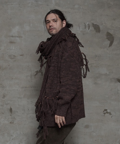 EGO TRIPPING（エゴトリッピング）の「mcg2842-ELVIS KNIT CARDIGAN  カーディガン（カーディガン/ボレロ・メンズ・チャコール/ブラウン/サンドベージュ・46/48）」の5枚目の写真