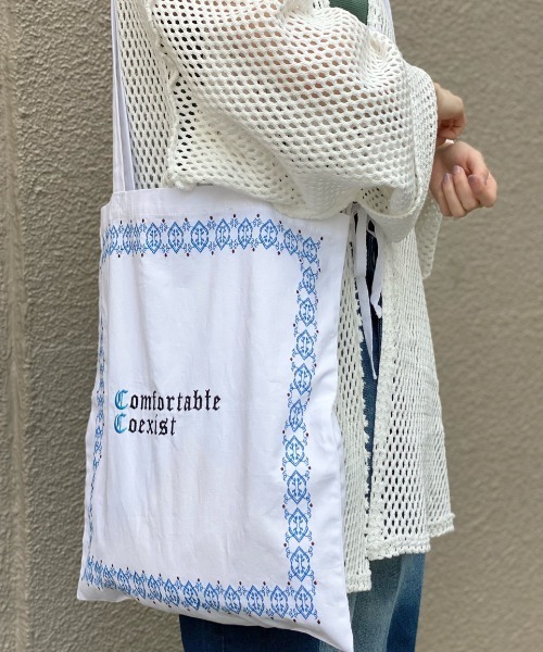 Kastane（カスタネ）の「Frame Stitch Eco Bag（エコバッグ/サブバッグ・レディース・ブルー/オフホワイト/イエロー・FREE）」の12枚目の写真