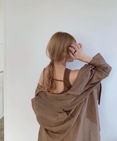 Amiur(エミレ)の「rib tank top(タンクトップ・レディース・テラコッタ/ベージュ/ブラウン・FREE)」の10枚目の写真