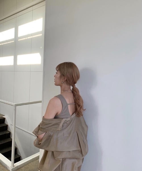 Amiur(エミレ)の「rib tank top(タンクトップ・レディース・テラコッタ/ベージュ/ブラウン・FREE)」の6枚目の写真