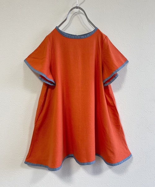 CALMIA（カルミア）の「レーヨンリネンベルスリーブワンピース（90～140cm）（ワンピース・キッズ・イエロー/オレンジ/グリーン・110/120/130/140/90/100）」の3枚目の写真