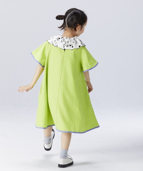 CALMIA（カルミア）の「レーヨンリネンベルスリーブワンピース（90～140cm）（ワンピース・キッズ・イエロー/オレンジ/グリーン・110/120/130/140/90/100）」の8枚目の写真