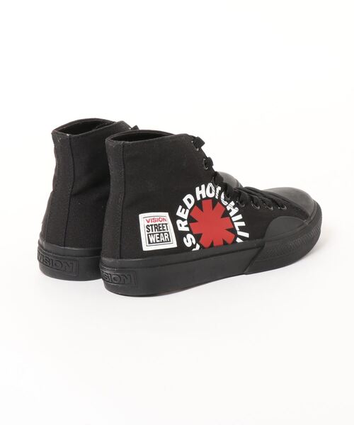 VISION STREET WEAR（ヴィジョンストリートウェア）の「【VISION】CANVAS HI RHCP / キャンバスハイカットスニーカー / レッド・ホット・チリ・ペッパーズコラボモデル VSW-9157（スニーカー・メンズ・ブラック/ネイビー/レッド・X-LARGE/X-SMALL/LARGE/SMALL/XX-LARGE/MEDIUM）」の4枚目の写真