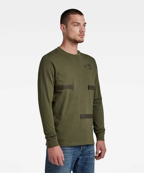 G-STAR（ジースター）の「TAPE DETAIL T-SHIRT/ロンT（Tシャツ/カットソー・メンズ・ダークオリーブ/ダークブラック・MEDIUM/LARGE/X-SMALL/SMALL）」の16枚目の写真