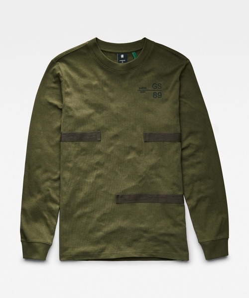 G-STAR（ジースター）の「TAPE DETAIL T-SHIRT/ロンT（Tシャツ/カットソー・メンズ・ダークオリーブ/ダークブラック・MEDIUM/LARGE/X-SMALL/SMALL）」の12枚目の写真