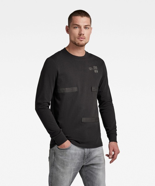 G-STAR（ジースター）の「TAPE DETAIL T-SHIRT/ロンT（Tシャツ/カットソー・メンズ・ダークオリーブ/ダークブラック・MEDIUM/LARGE/X-SMALL/SMALL）」の11枚目の写真