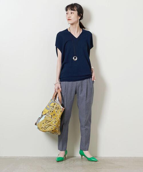 UNITED ARROWS（ユナイテッドアローズ）の「UBC P/C/L タック テーパードパンツ◆（その他パンツ・レディース・オレンジ系その他/ネイビー/ブラック・38/40/34/36）」の7枚目の写真