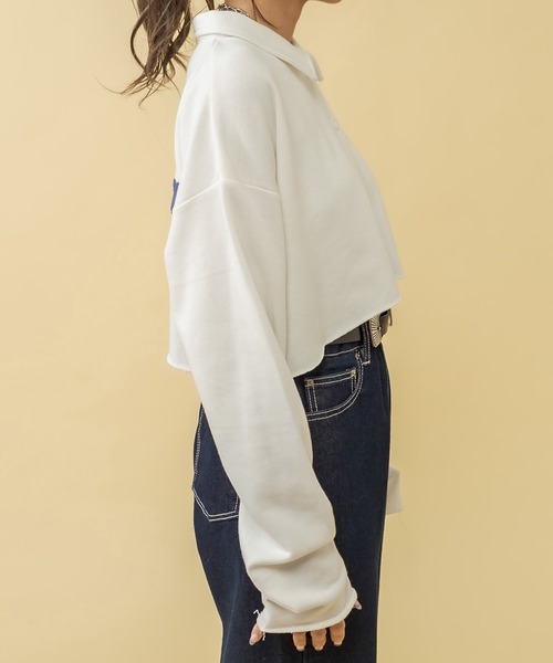 RASVOA（ラスボア）の「カットオフクロップドシャツ（シャツ/ブラウス・レディース・ブラック/オフホワイト/ブルー・FREE）」の9枚目の写真