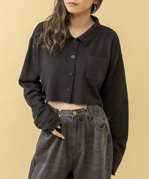 RASVOA（ラスボア）の「カットオフクロップドシャツ（シャツ/ブラウス・レディース・ブラック/オフホワイト/ブルー・FREE）」の22枚目の写真