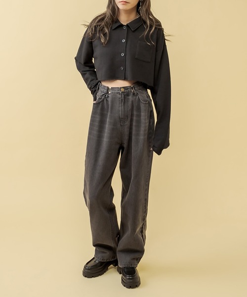 RASVOA（ラスボア）の「カットオフクロップドシャツ（シャツ/ブラウス・レディース・ブラック/オフホワイト/ブルー・FREE）」の10枚目の写真