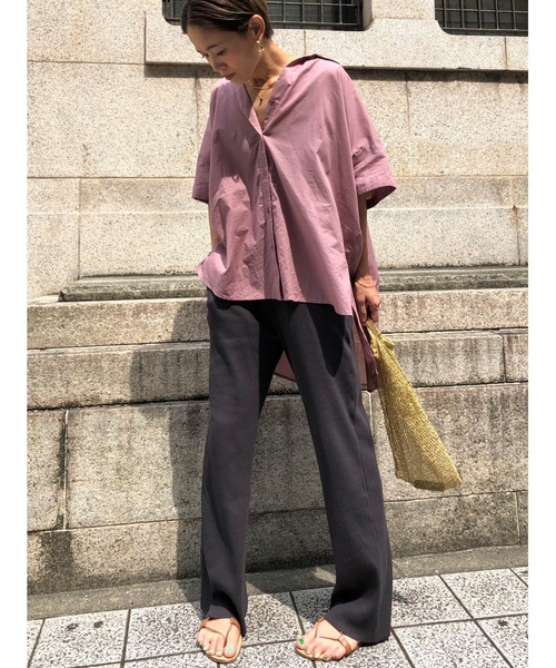 ulu(ウル)の「Semiflare rib pants(その他パンツ・レディース・アイボリー/チャコール・FREE)」の7枚目の写真