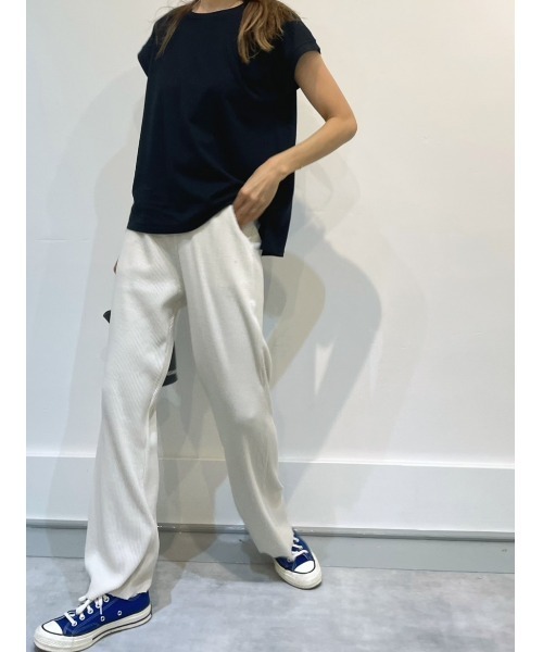 ulu(ウル)の「Semiflare rib pants(その他パンツ・レディース・アイボリー/チャコール・FREE)」の13枚目の写真