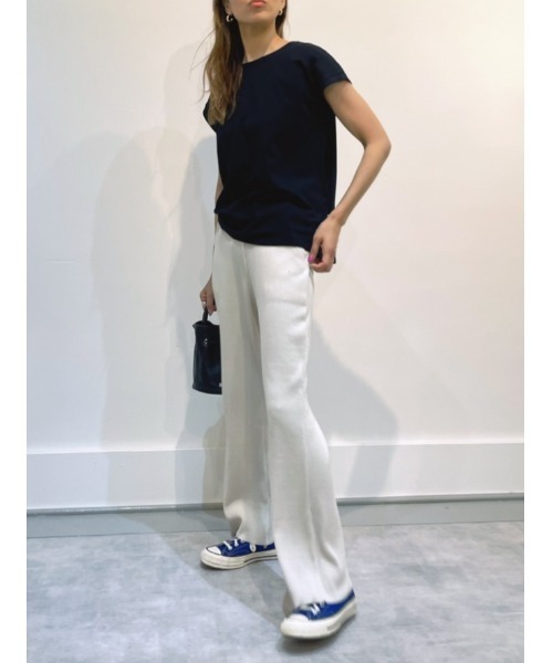 ulu(ウル)の「Semiflare rib pants(その他パンツ・レディース・アイボリー/チャコール・FREE)」の16枚目の写真