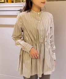 Demi-Luxe BEAMS | Demi-Luxe BEAMS / ペプラムギャザーシャツ(シャツ/ブラウス)