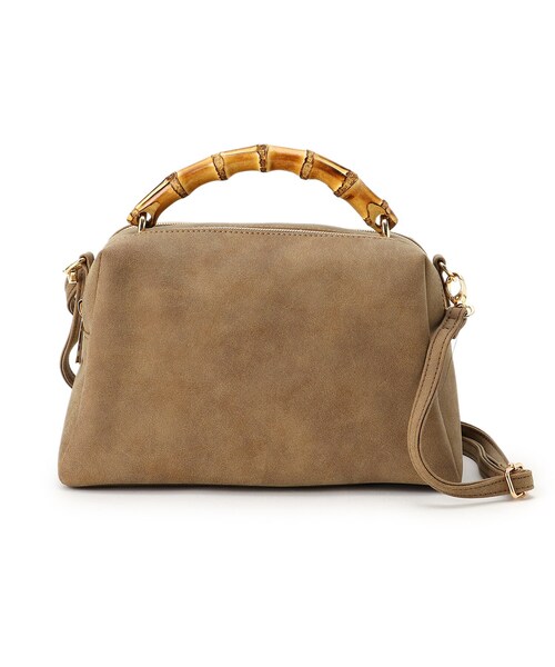 grove（グローブ）の「◆バンブーダブルZIP 2WAYショルダー（ショルダーバッグ・レディース・ブラック/サンドベージュ/ピンク系/グレー・00）」の5枚目の写真