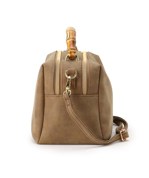 grove（グローブ）の「◆バンブーダブルZIP 2WAYショルダー（ショルダーバッグ・レディース・ブラック/サンドベージュ/ピンク系/グレー・00）」の9枚目の写真