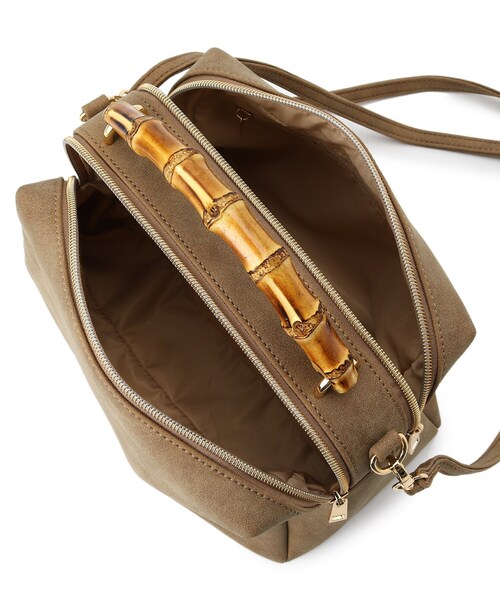 grove（グローブ）の「◆バンブーダブルZIP 2WAYショルダー（ショルダーバッグ・レディース・ブラック/サンドベージュ/ピンク系/グレー・00）」の11枚目の写真