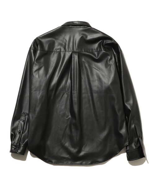 B:MING by BEAMS / ワイドフィット フェイクレザーシャツ