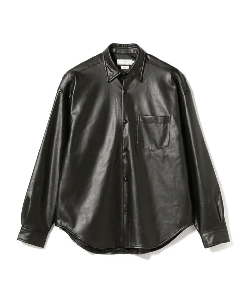 B:MING by BEAMS / ワイドフィット フェイクレザーシャツ