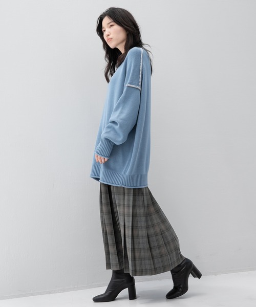 LOWRYS FARM（ローリーズファーム）の「チェックプリーツスカート　217193（スカート・レディース・ブラウン/グレー/レッド・MEDIUM/LARGE）」の5枚目の写真