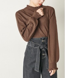 OLIVE des OLIVE | 【WEB限定】求心リブフリルニット(ニット/セーター)