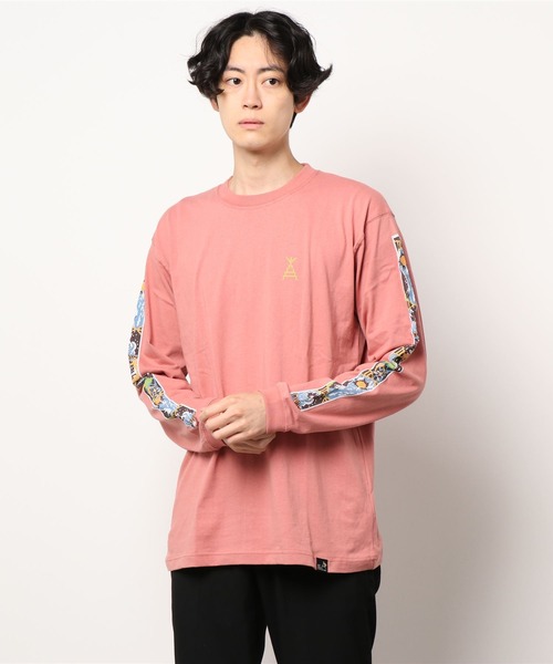 go slow caravan（ゴースローキャラバン）の「USA/C gsc ワールドツアー 袖プリント ロングスリーブTEE（Tシャツ/カットソー・メンズ・ホワイト/ブラック/グリーン/サーモンピンク・MEDIUM/LARGE/X-LARGE）」の16枚目の写真