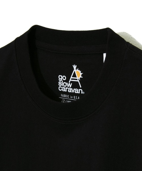 go slow caravan（ゴースローキャラバン）の「USA/C gsc ワールドツアー 袖プリント ロングスリーブTEE（Tシャツ/カットソー・メンズ・ホワイト/ブラック/グリーン/サーモンピンク・MEDIUM/LARGE/X-LARGE）」の7枚目の写真