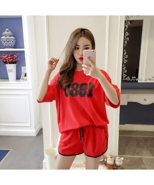 おしゃれスタ（オシャレスタ）の「レジャーラウンジ スポーツセットアップルームウェア（その他ルームウェア・レディース・ブラック/レッド/ブルー/グリーン・M/L/XL）」の10枚目の写真