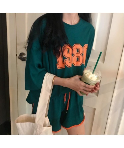 おしゃれスタ（オシャレスタ）の「レジャーラウンジ スポーツセットアップルームウェア（その他ルームウェア・レディース・ブラック/レッド/ブルー/グリーン・M/L/XL）」の14枚目の写真