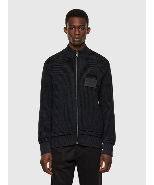 DIESEL(ディーゼル)の「メンズ ニット カーディガン フルジップ ヘリンボーン(カーディガン/ボレロ・メンズ・ブラック/カーキ・SMALL/MEDIUM/LARGE/X-LARGE/XX-LARGE/X-SMALL)」の13枚目の写真