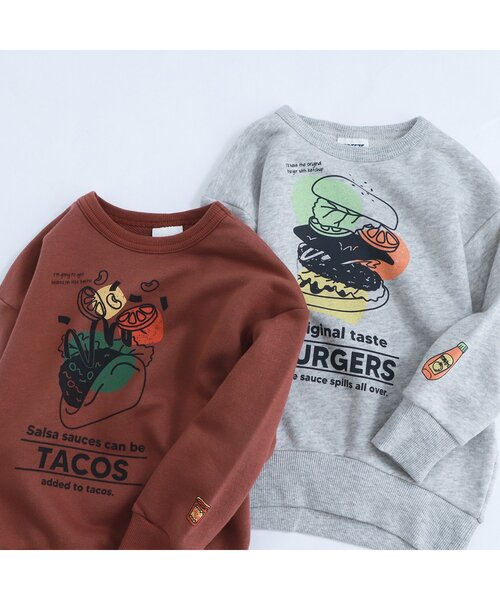 BREEZE(ブリーズ)の「2柄フードトレーナー(スウェット・キッズ・ブラウン/グレー・150/130/140/100/90/110/120)」の3枚目の写真