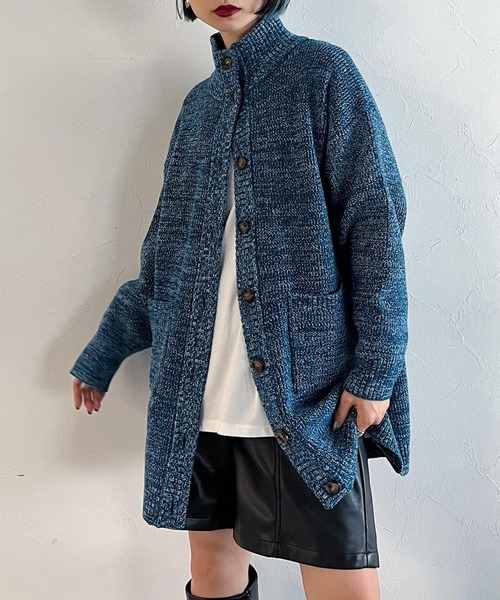 PAGEBOY（ページボーイ）の「ハイネックロングカーデ（ニット/セーター・レディース・オフホワイト/グリーン系その他/ブラック/オレンジ・FREE）」の4枚目の写真