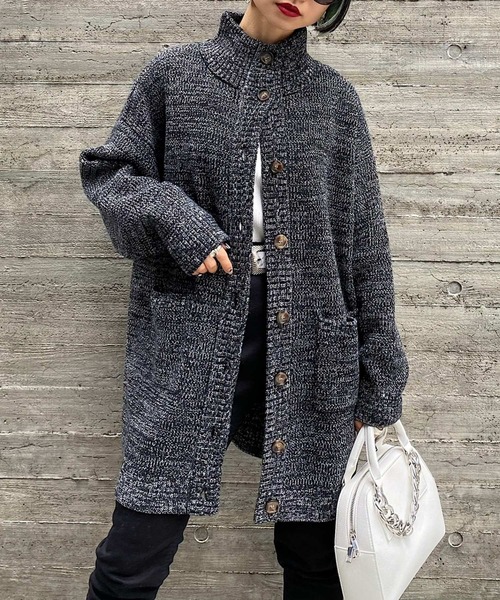 PAGEBOY（ページボーイ）の「ハイネックロングカーデ（ニット/セーター・レディース・オフホワイト/グリーン系その他/ブラック/オレンジ・FREE）」の5枚目の写真