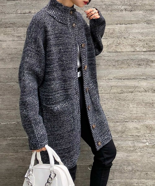 PAGEBOY（ページボーイ）の「ハイネックロングカーデ（ニット/セーター・レディース・オフホワイト/グリーン系その他/ブラック/オレンジ・FREE）」の15枚目の写真