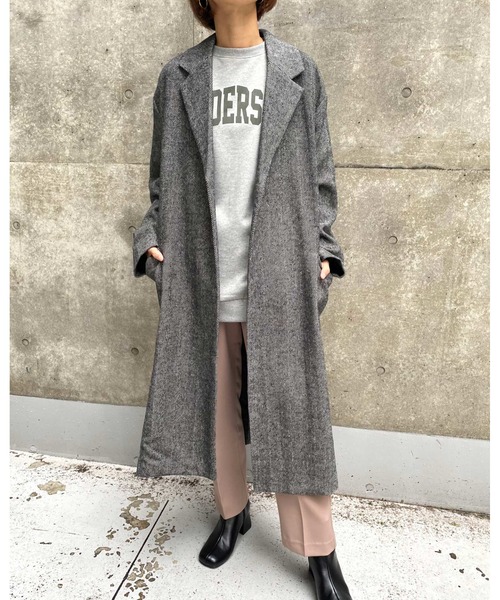 MLI'A(エムリア)の「ヘリンボーンオーバーサイズコート(その他アウター・レディース・ブラック/ブラウン・M)」の10枚目の写真