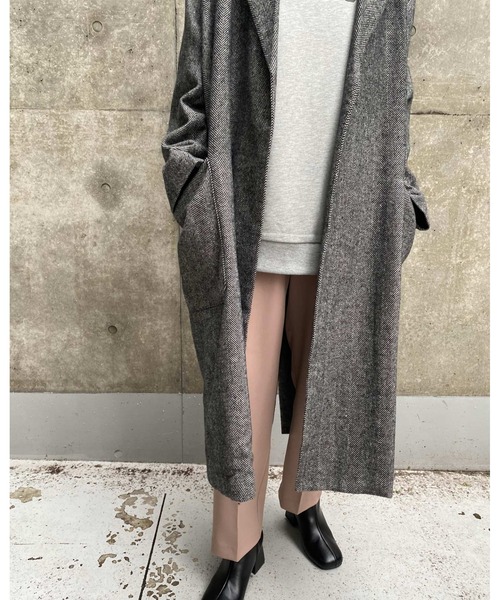 MLI'A(エムリア)の「ヘリンボーンオーバーサイズコート(その他アウター・レディース・ブラック/ブラウン・M)」の3枚目の写真