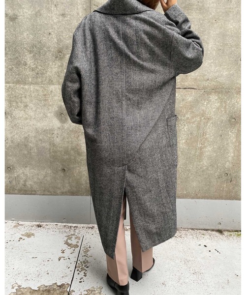 MLI'A(エムリア)の「ヘリンボーンオーバーサイズコート(その他アウター・レディース・ブラック/ブラウン・M)」の9枚目の写真