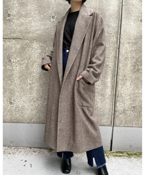 MLI'A(エムリア)の「ヘリンボーンオーバーサイズコート(その他アウター・レディース・ブラック/ブラウン・M)」の13枚目の写真