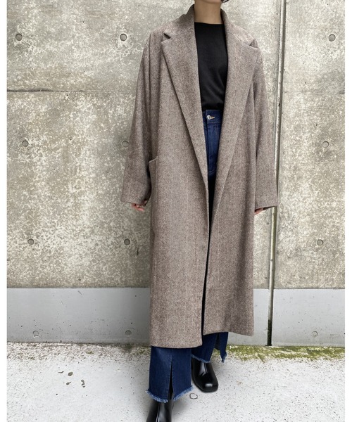 MLI'A(エムリア)の「ヘリンボーンオーバーサイズコート(その他アウター・レディース・ブラック/ブラウン・M)」の16枚目の写真