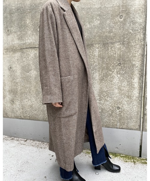 MLI'A(エムリア)の「ヘリンボーンオーバーサイズコート(その他アウター・レディース・ブラック/ブラウン・M)」の19枚目の写真